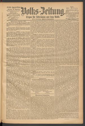 Volks-Zeitung vom 30.09.1884