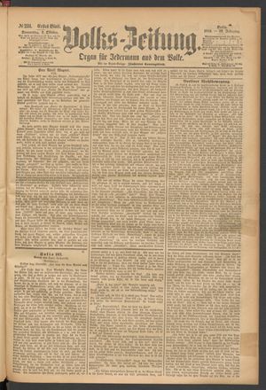 Volks-Zeitung on Oct 2, 1884