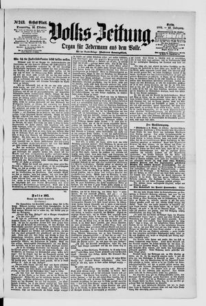 Volks-Zeitung on Oct 16, 1884