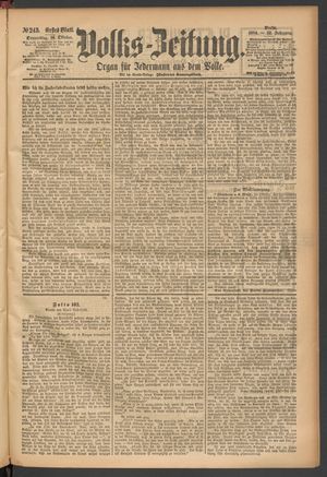 Volks-Zeitung on Oct 16, 1884