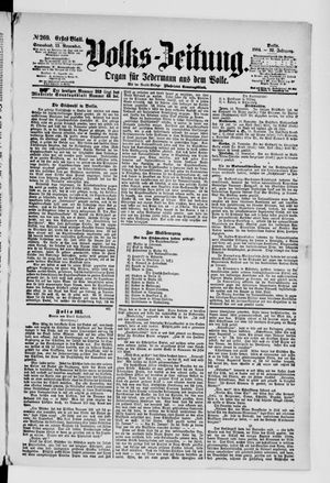 Volks-Zeitung vom 15.11.1884