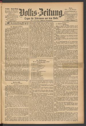 Volks-Zeitung vom 15.11.1884