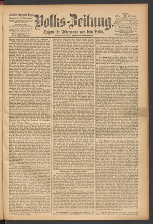 Volks-Zeitung vom 15.11.1884