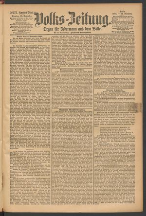 Volks-Zeitung vom 25.11.1884
