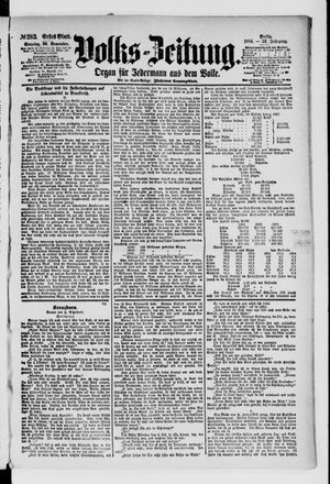 Volks-Zeitung vom 30.11.1884