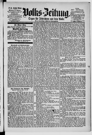 Volks-Zeitung vom 18.02.1885