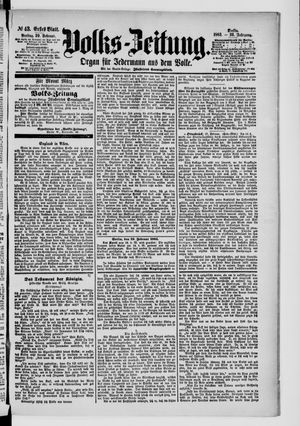 Volks-Zeitung vom 20.02.1885