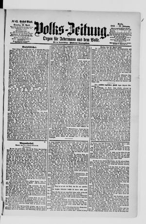 Volks-Zeitung vom 12.04.1885