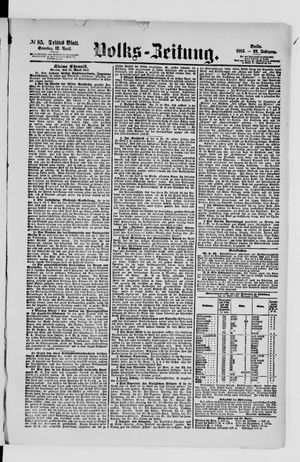 Volks-Zeitung vom 12.04.1885