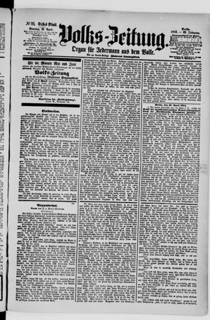 Volks-Zeitung vom 19.04.1885