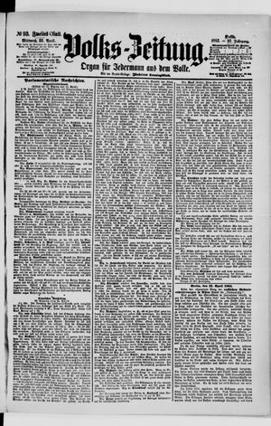 Volks-Zeitung vom 22.04.1885