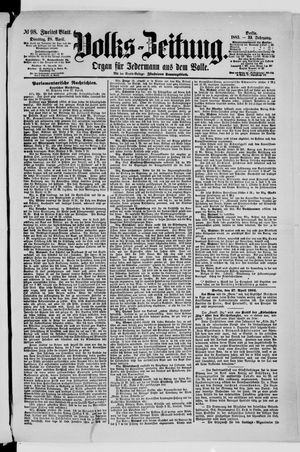 Volks-Zeitung vom 28.04.1885