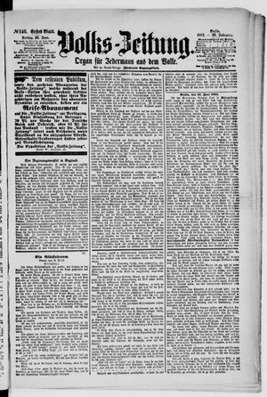 Volks-Zeitung vom 26.06.1885