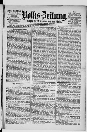 Volks-Zeitung vom 27.06.1885