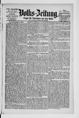 Volks-Zeitung on Aug 9, 1885