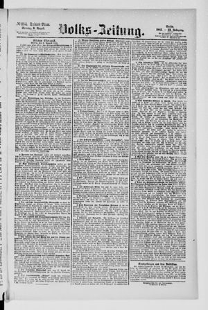 Volks-Zeitung on Aug 9, 1885