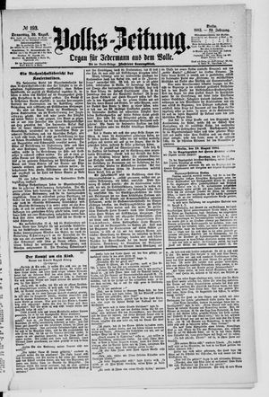 Volks-Zeitung vom 20.08.1885