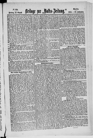 Volks-Zeitung vom 21.08.1885