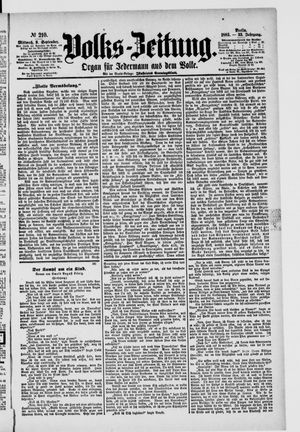 Volks-Zeitung vom 09.09.1885
