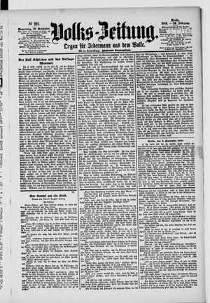 Volks-Zeitung vom 10.09.1885