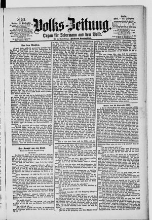 Volks-Zeitung vom 11.09.1885