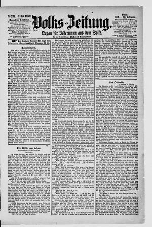 Volks-Zeitung on Oct 3, 1885