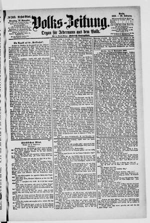 Volks-Zeitung vom 10.11.1885