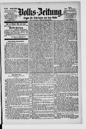 Volks-Zeitung vom 15.04.1886