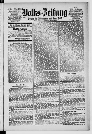 Volks-Zeitung vom 22.04.1886