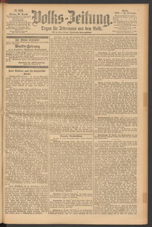 Volks-Zeitung on Aug 30, 1886