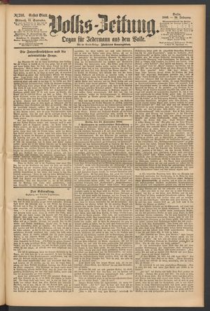 Volks-Zeitung vom 15.09.1886