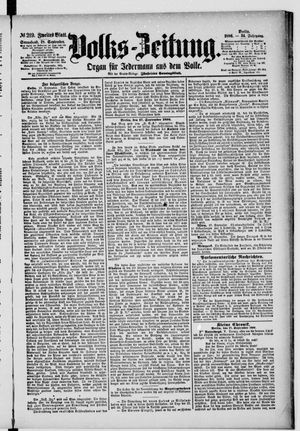 Volks-Zeitung vom 18.09.1886
