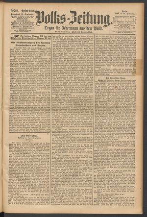 Volks-Zeitung vom 18.09.1886