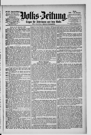 Volks-Zeitung vom 28.09.1886