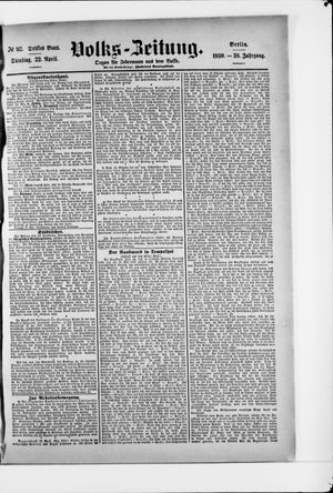 Volks-Zeitung vom 22.04.1890