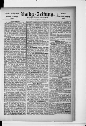 Volks-Zeitung vom 20.08.1890
