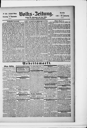 Volks-Zeitung vom 09.09.1890
