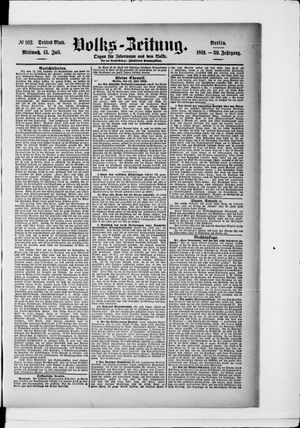 Volks-Zeitung vom 15.07.1891