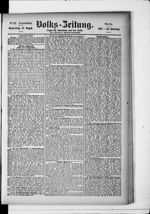 Volks-Zeitung vom 13.08.1891