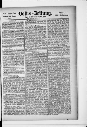 Volks-Zeitung vom 18.08.1891