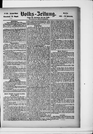 Volks-Zeitung vom 22.08.1891