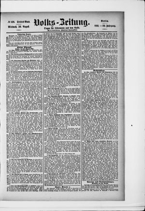 Volks-Zeitung vom 26.08.1891