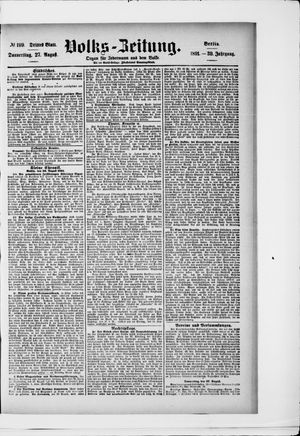 Volks-Zeitung vom 27.08.1891