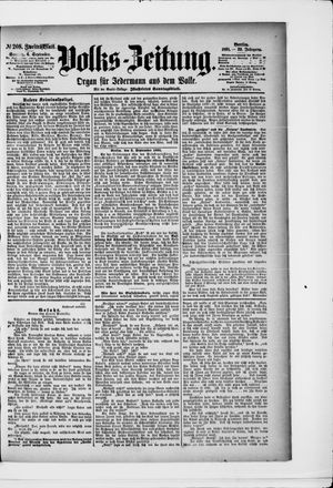 Volks-Zeitung vom 06.09.1891