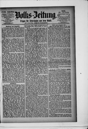 Volks-Zeitung vom 08.09.1891