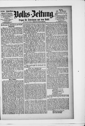 Volks-Zeitung vom 09.09.1891