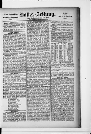 Volks-Zeitung vom 09.09.1891