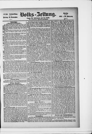 Volks-Zeitung vom 18.09.1891