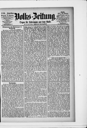 Volks-Zeitung vom 19.09.1891