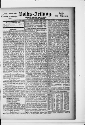 Volks-Zeitung vom 22.09.1891
